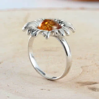 Sterling Silver Sunflower Ring