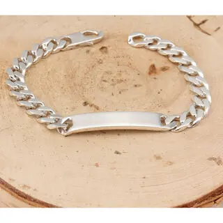 9mm Width 925 Sterling Silver Identity Bracelet