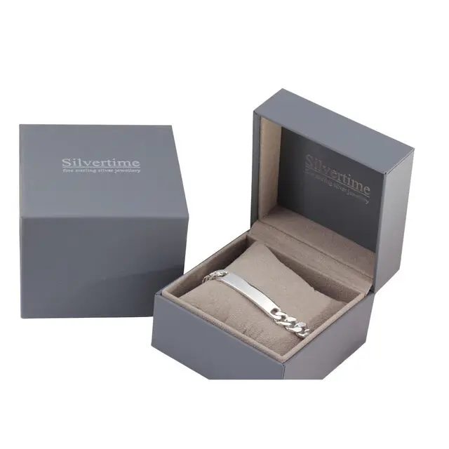 Deluxe Boxed Men's Identity Hallmarked Sterling Silver Bracelet