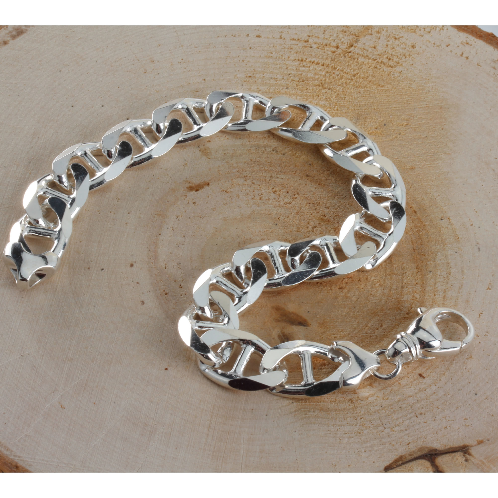 Heavy Solid Sterling Silver Anchor Curb 