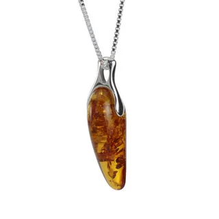 Baltic Honey Amber Leaf Pendant