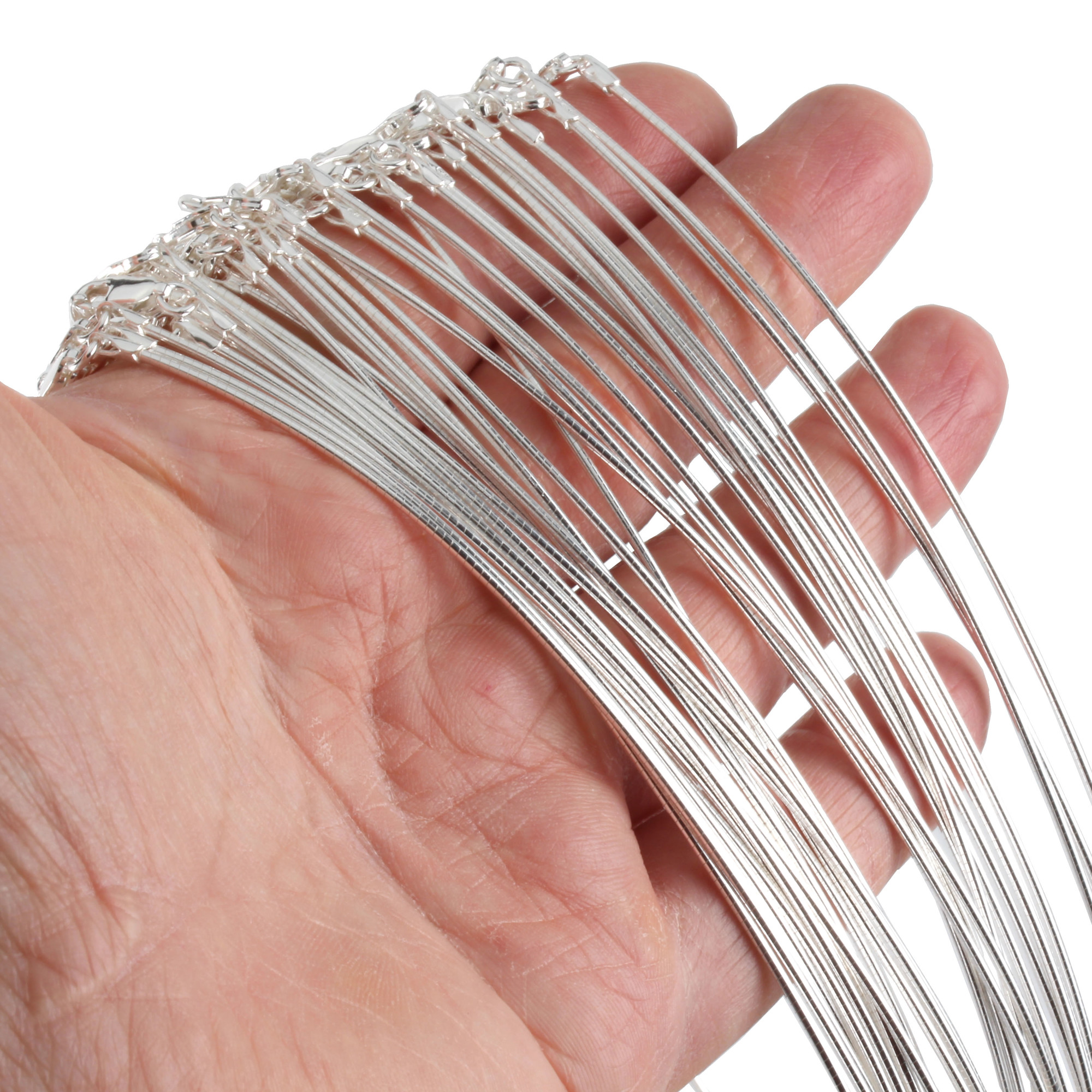 Ladies Sterling Silver Omega Necklace 1 