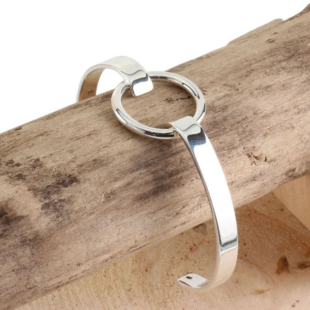 Circle Design Open Cuff Bangle