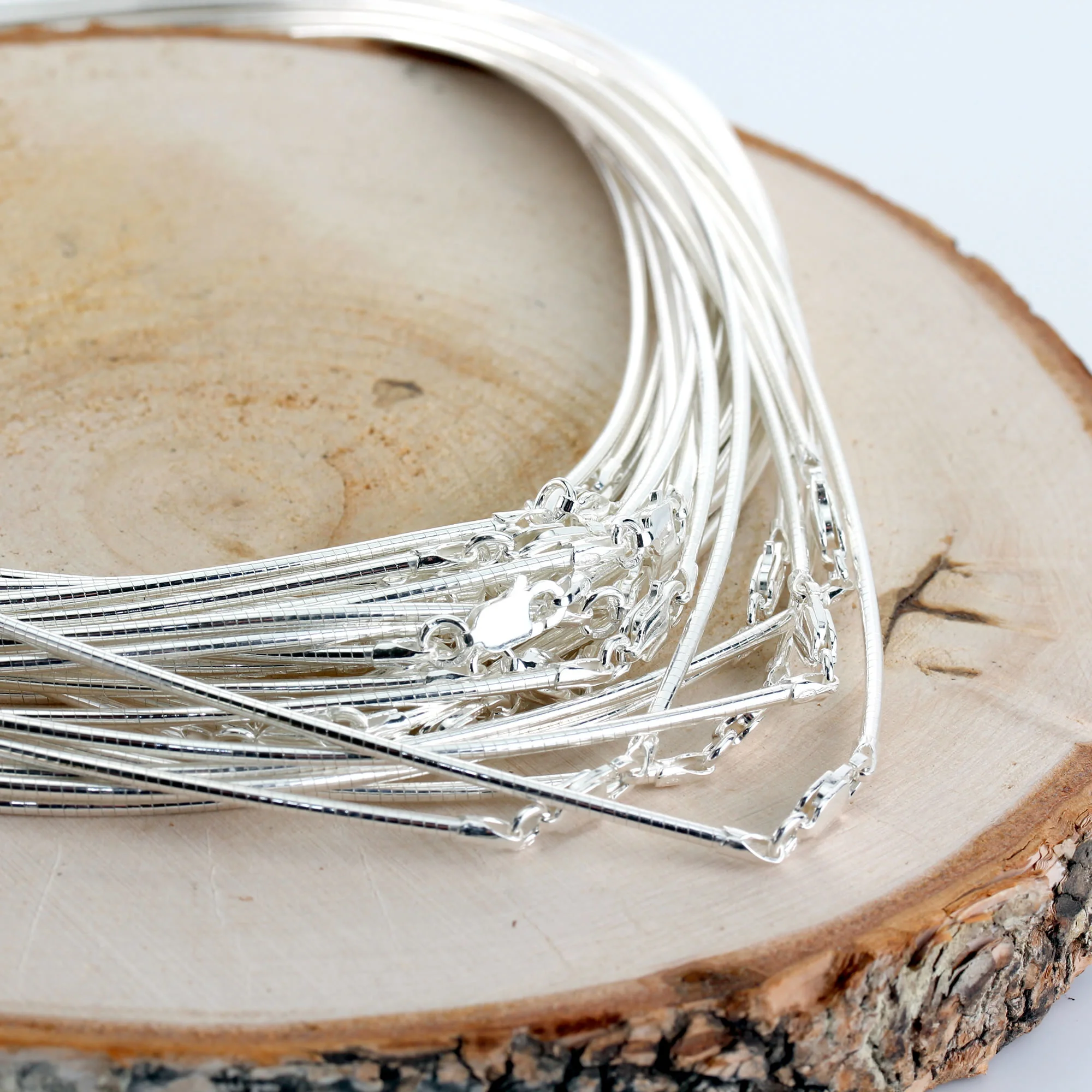 Silver omega necklace hotsell