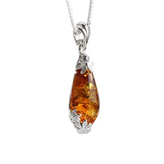 Sterling Silver Baltic Amber Pendant