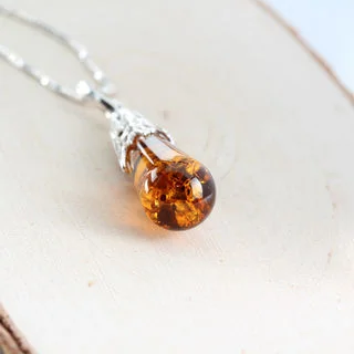 Highly Polished Cognac Baltic Amber Pendant