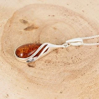 Sterling Silver Honey Baltic Amber Pendant