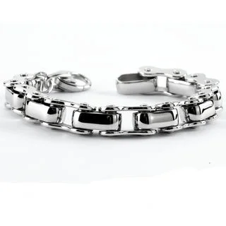Heavy Solid Sterling Silver Men's Bike Chain Bracelet