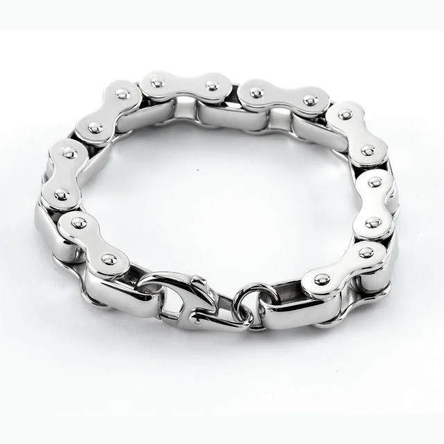 Men's Heavyweight Solid Sterling Silver Bike Chain Bracelet