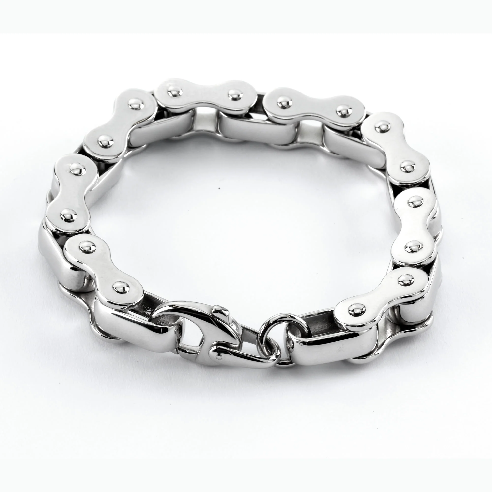 Men's Carbon Fibre Bike Chain Link Bracelet in Stainless Steel and Yellow  Ion Plate - 8.75