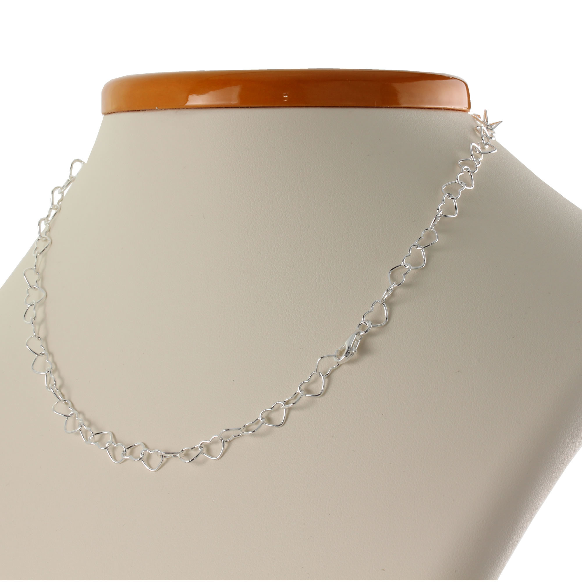 Mini Heart Link Sterling Silver Chain 
