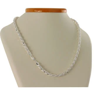 5.5mm Solid Sterling Silver Diamond Cut Roe Chain