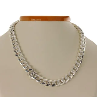 Solid Sterling Silver Miami Cuban Men's Curb Chain Necklace
