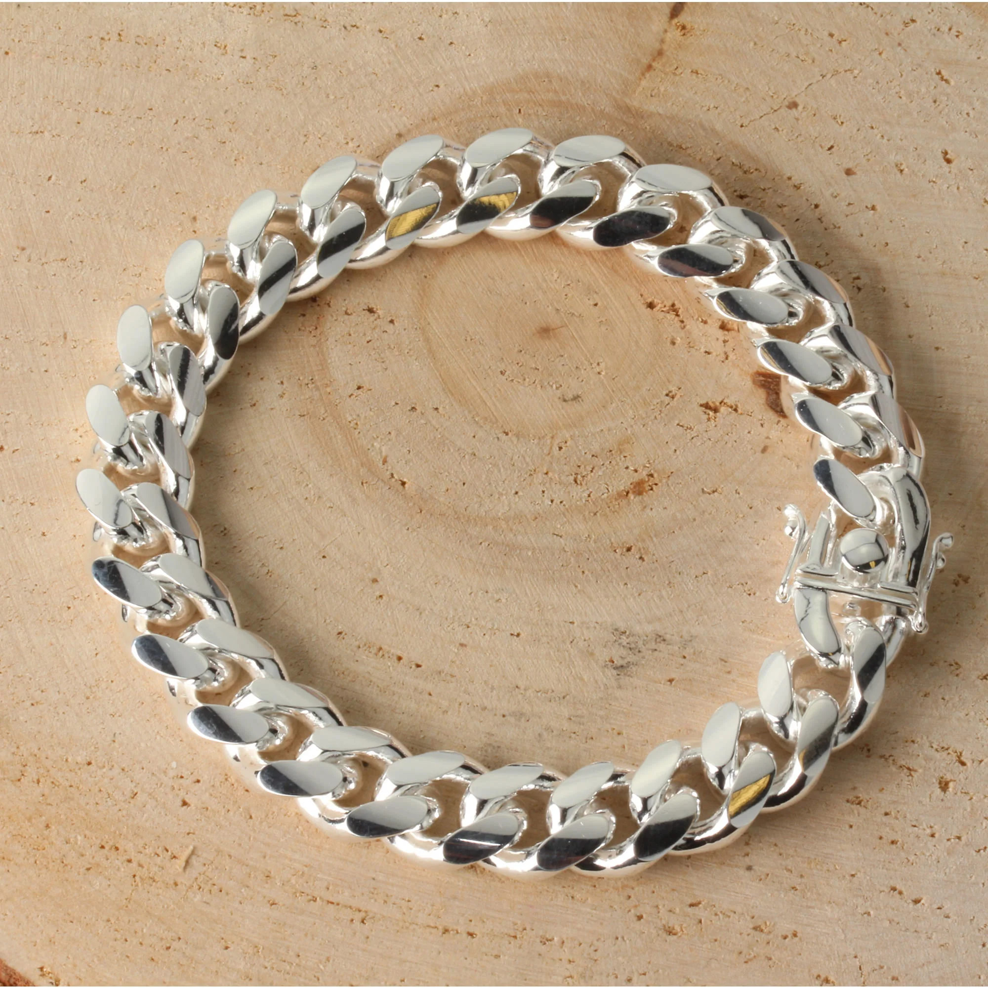 Curb Link Bracelet in Sterling Silver, Extra Large