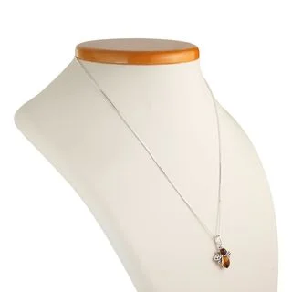 Baltic Amber Sterling Silver Bee Pendant With Chain