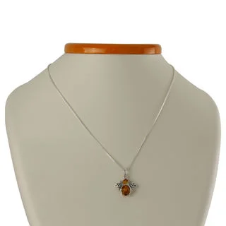 Honey Bee Pendant with Sterling Silver Box Chain