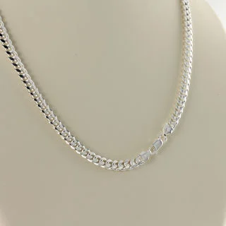 Solid Sterling Silver 5.6mm Wide Miami Cuban Curb Chain