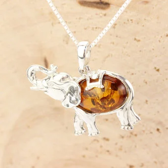 Baltic Amber Elephant Pendant Sterling Silver Baltic Amber Elephant Pendant Sterling Silver
