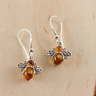 Sterling Silver Bee Earrings