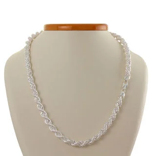 8mm Diameter Chunky Solid Sterling Silver Rope Chain