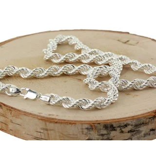 Heavy Solid Sterling Silver Rope Chain