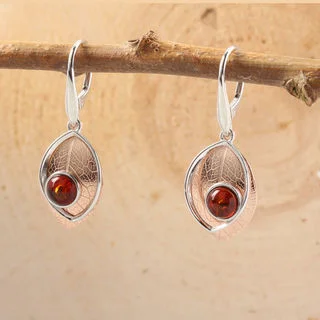 Rhodium and Rose Gold Plated Sterling Silver Drop Earrings