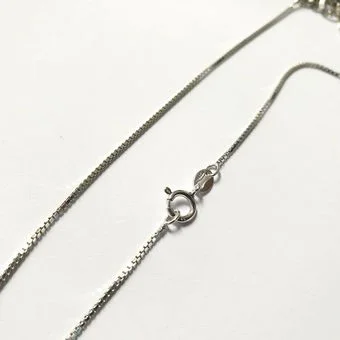 Rhodium Plated Sterling Silver Box Pendant Chain 1.1mm Width 
