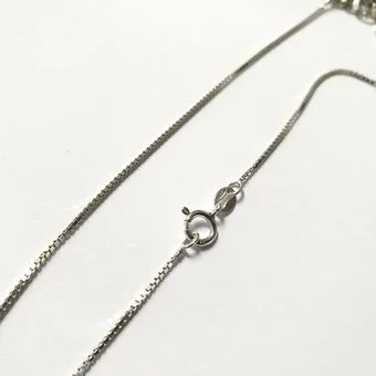 Rhodium Plated Sterling Silver Box Pendant Chain 1.1mm Width  Rhodium Plated Sterling Silver Box Pendant Chain 1.1mm Width