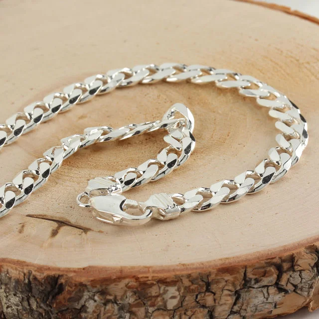 Men's Solid Sterling Silver Curb Chain