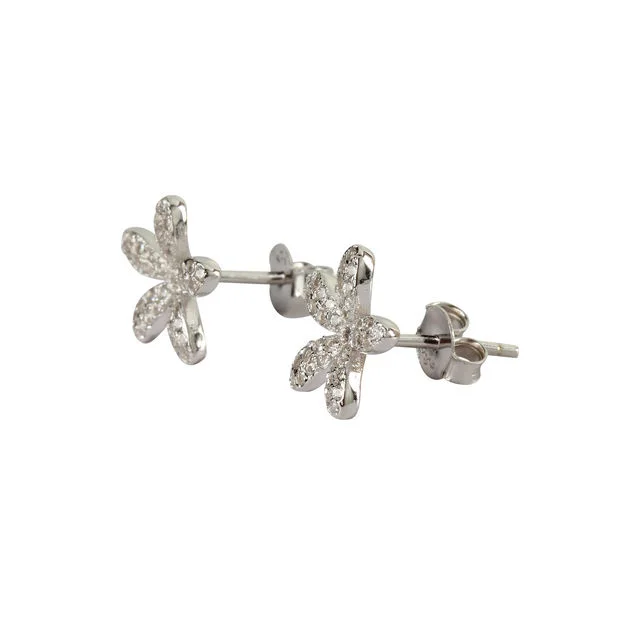 Micro Set Cubic Zirconia Flower Earrings