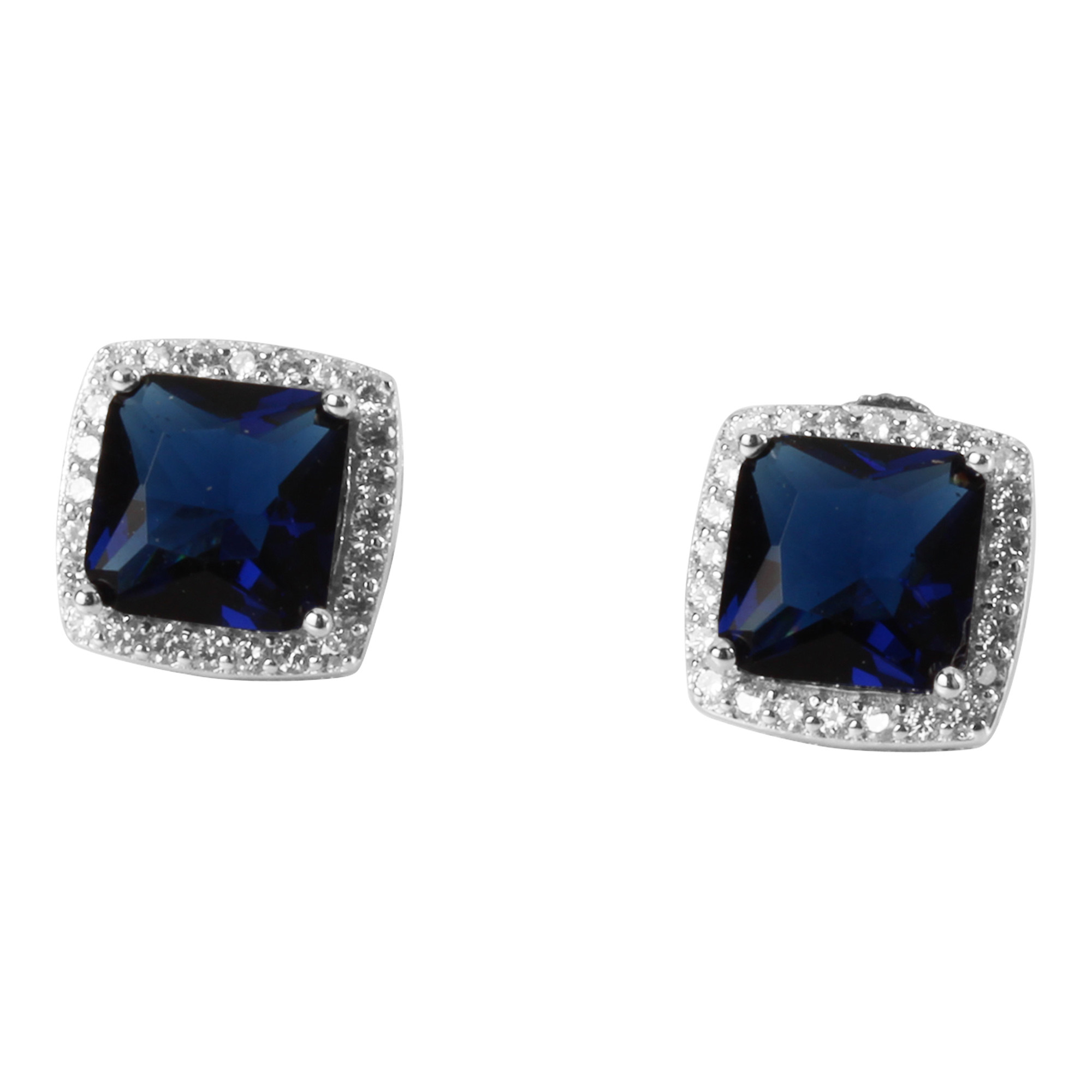 sterling silver halo earrings