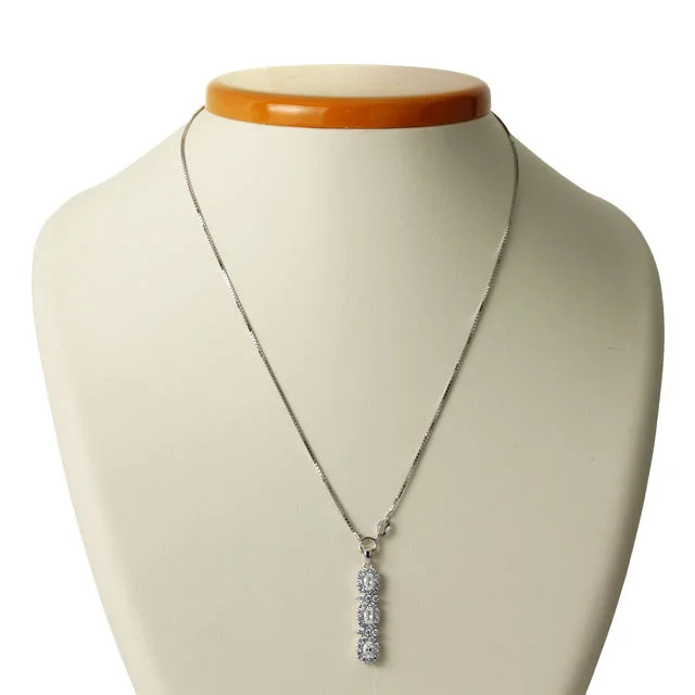 Sterling Silver Triple Cubic Zirconia Pendant