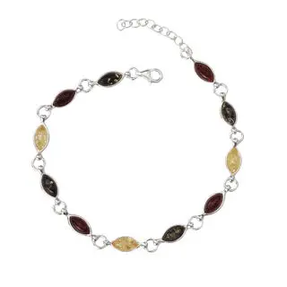 Adjustanle Marquise Baltic Amber Bracelet