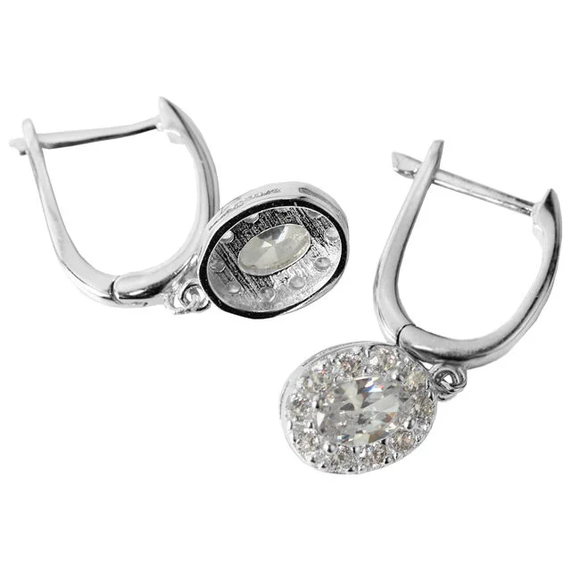Clear Cubic Zirconia Drop Earrings For Women