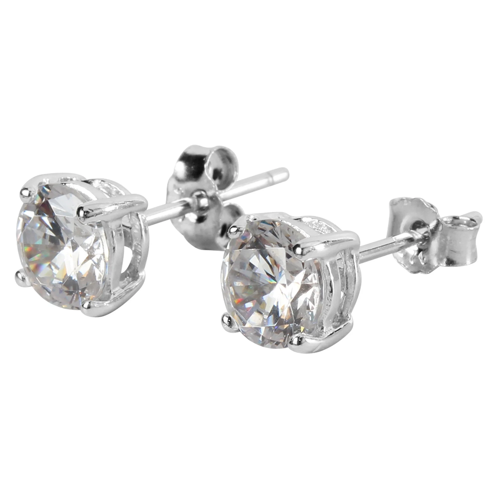999 Sterling Silver Cubic Zirconia Earrings Subang Telinga Jewellery –  iLove Jewellery