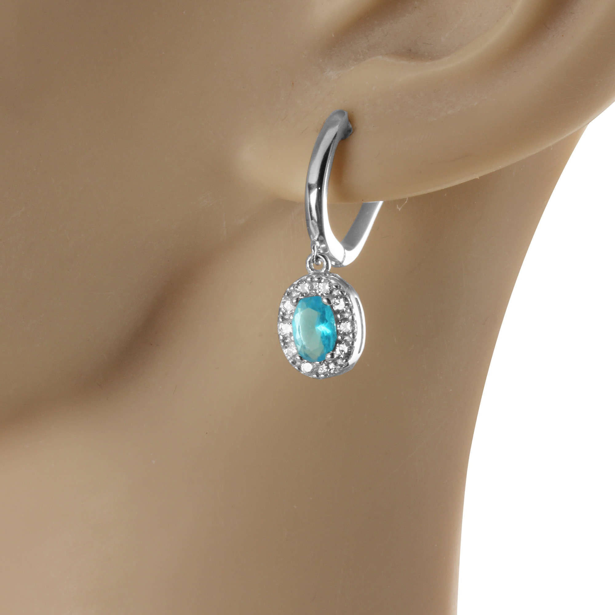Sky Blue Color Stone Silver Earring 336 925 Sterling Silver Earrings Blue Quartz Gemstone Earrings Silver Jewelry Birthday Gift Earring