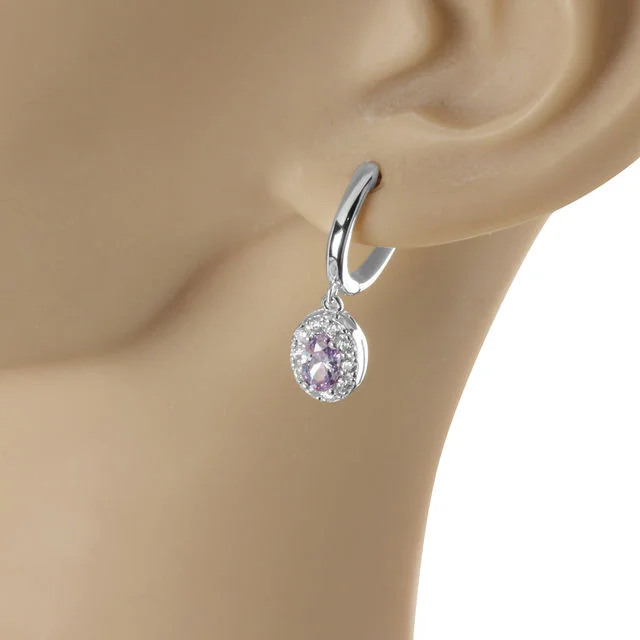 Cubic Zirconia Women's Sterling Silver Drop Earrings
