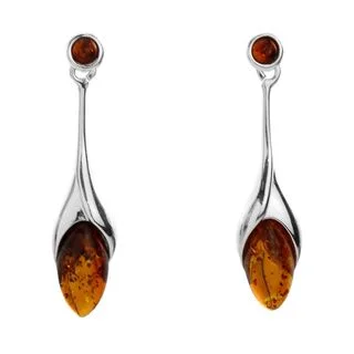 Sterling Silver Tulip Bud Drop Earrings