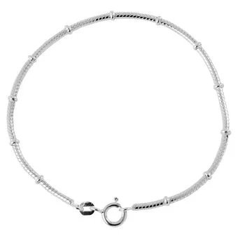 Sterling Silver Snake Chain Bracelet with Round Stations Sterling Silver Snake Chain Bracelet with Round Stations