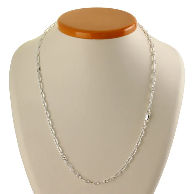 Sterling Silver Unisex oblong Link Chain