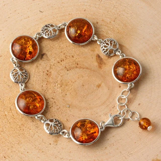 Tree Of Life Cognac Baltic Amber Pendant