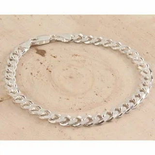 Medium Weight Sterling Silver Curb Bracelet