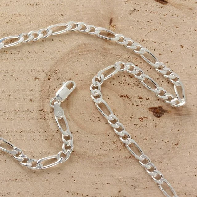 Sterling Silver 4.6mm Wide Figaro Chain