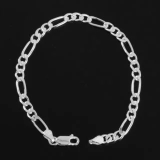 4.6mm Sterling Silver Figaro Bracelet