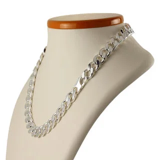 Mens Heavy Solid Sterling Silver 12.5mm Curb Chain