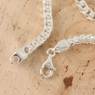 Chunky Solid Sterling Silver Franco Chain Necklace