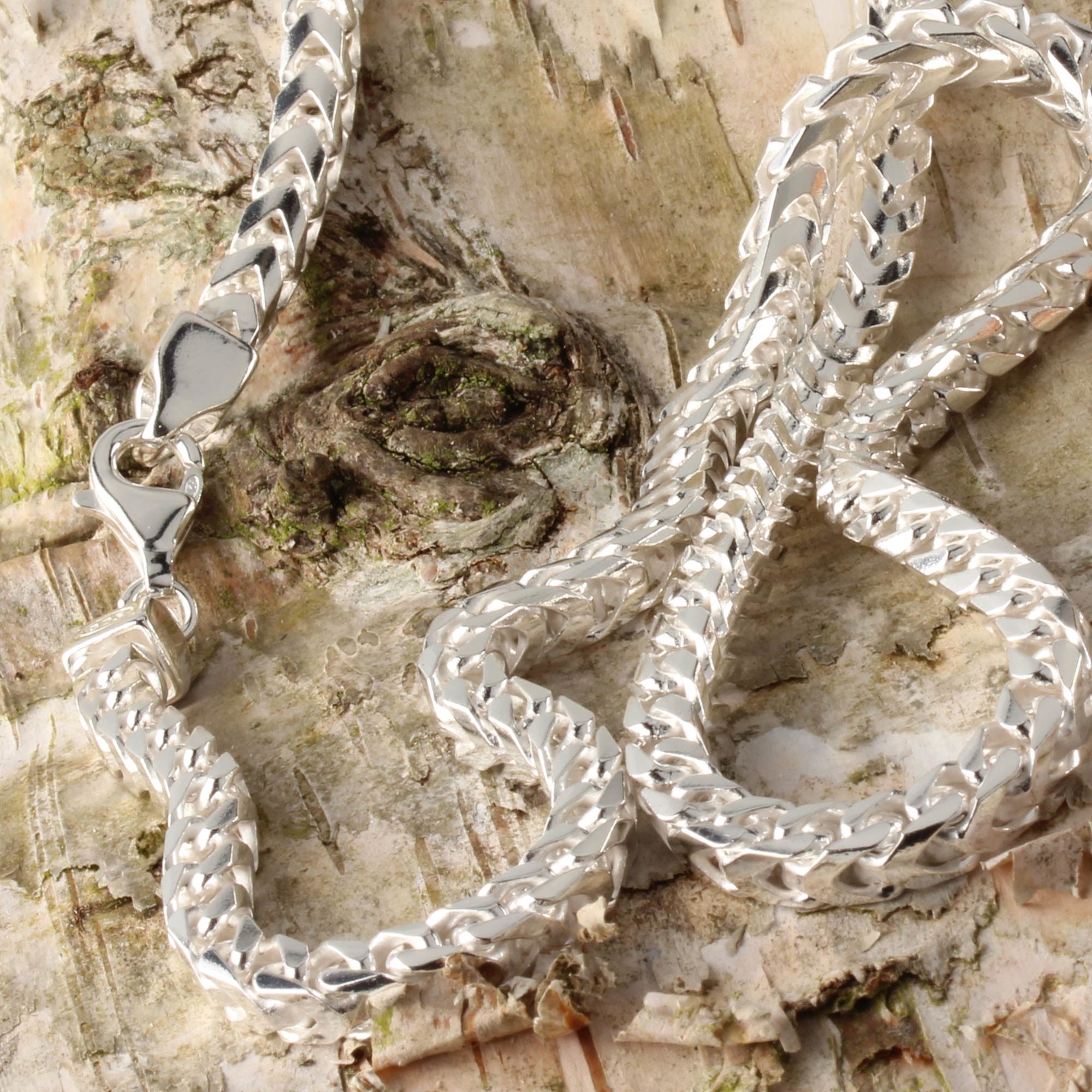 Wide Solid Sterling Silver Franco Box Chain