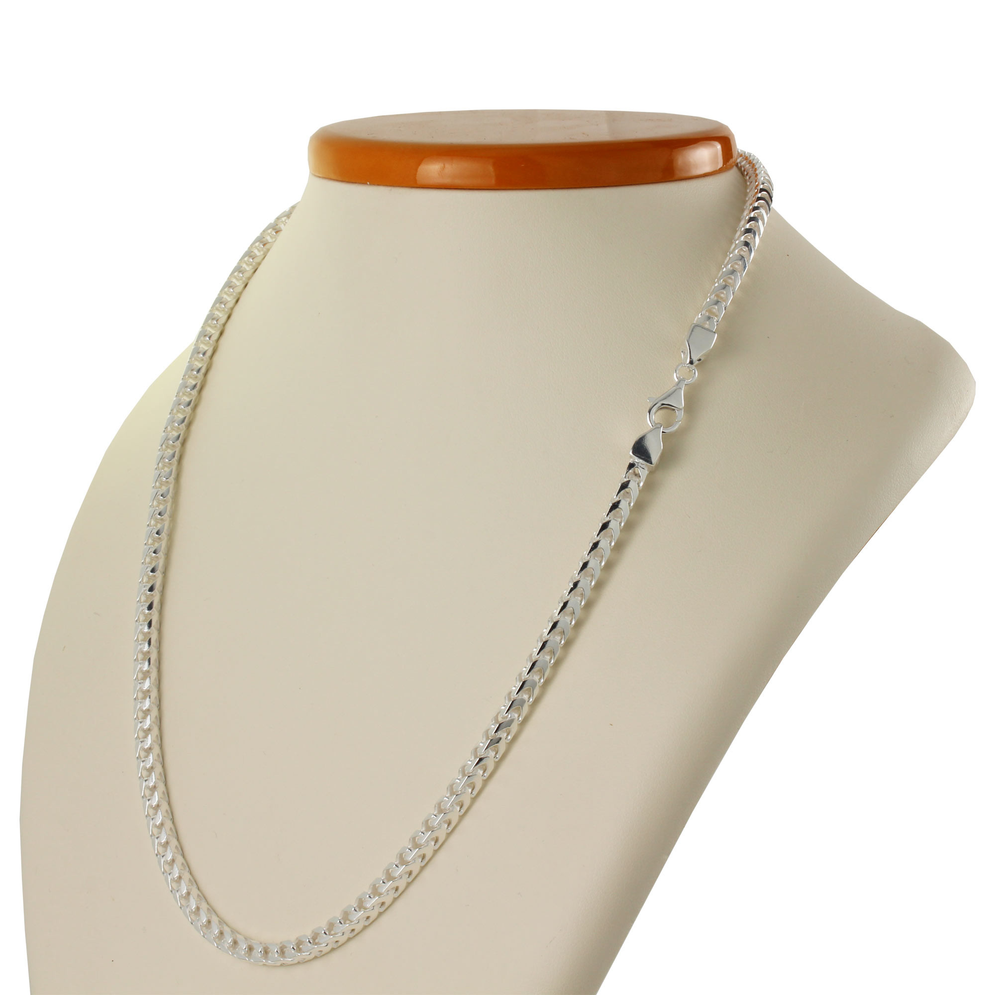 Wide Solid Sterling Silver Franco Box Chain