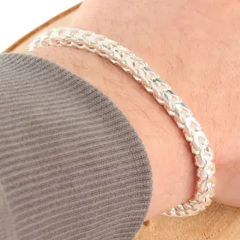 Sterling silver franco bracelet discount
