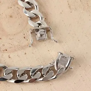 10mm Heavy Solid Sterling Silver Mens Curb Chain